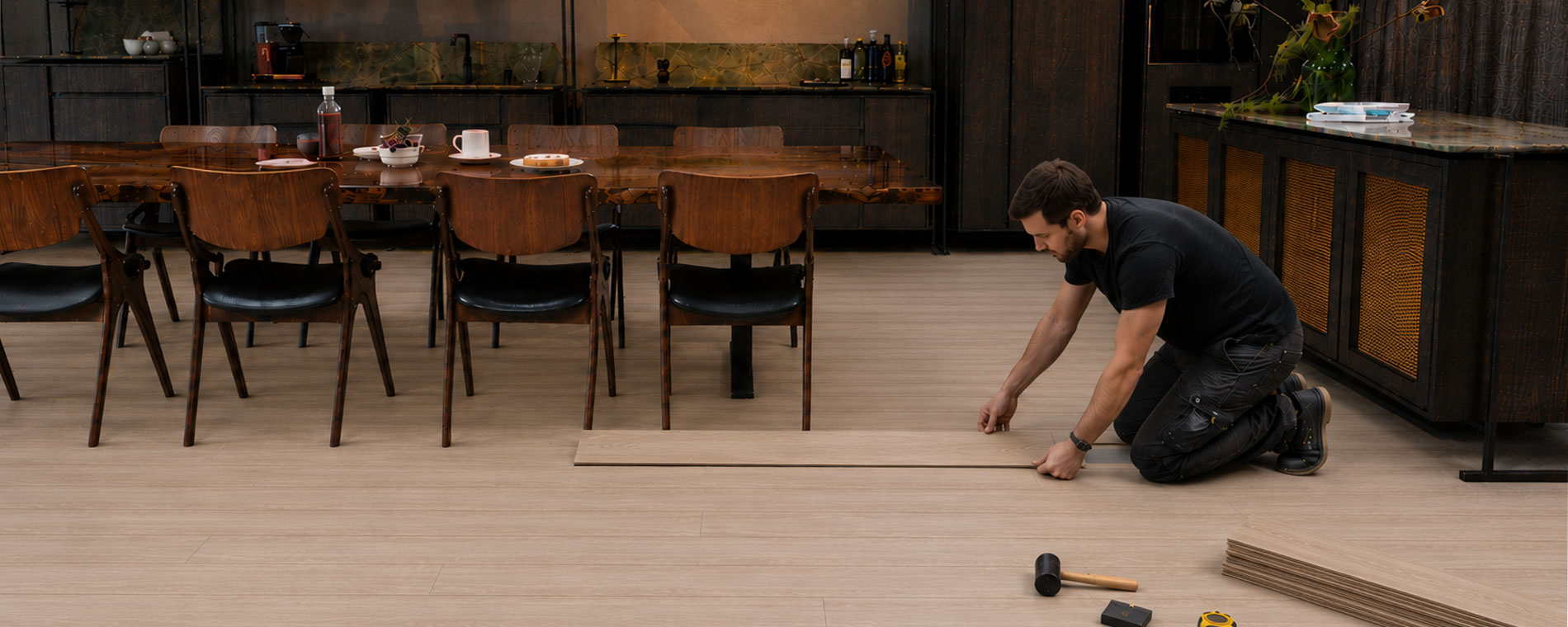 Laminate flooring being professionally installed by specialists in Edinburgh